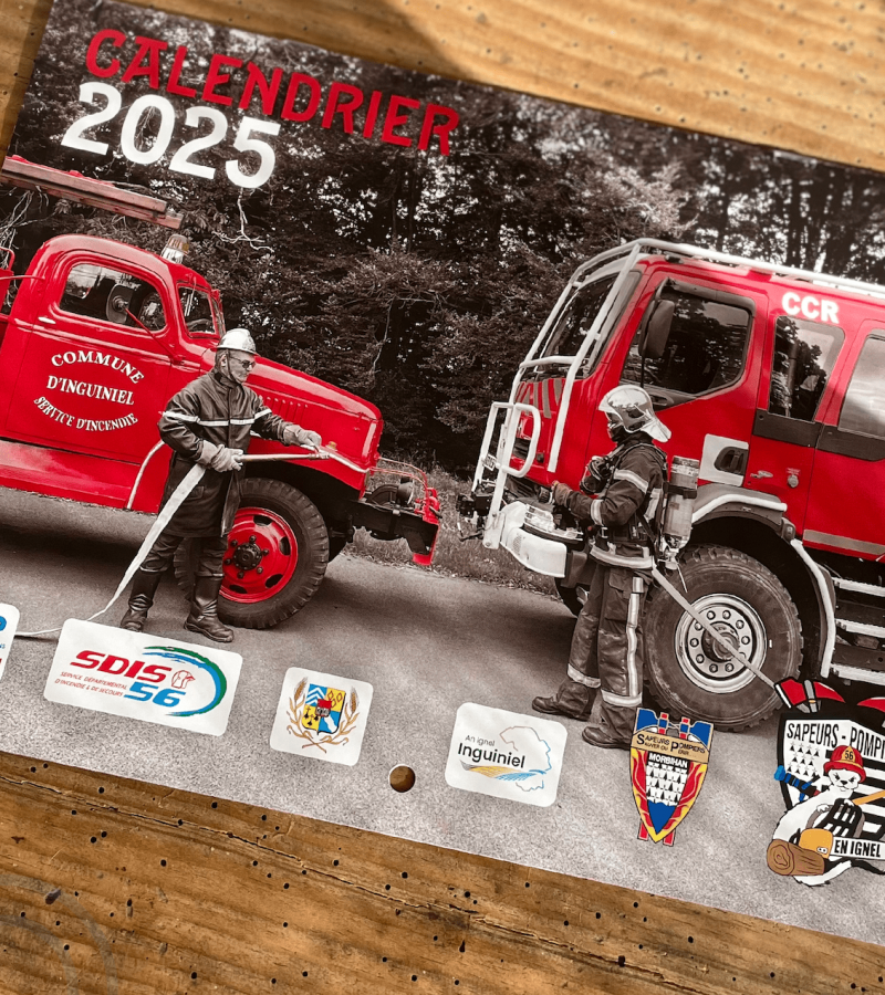 Couverture du calendrier des pompiers d'Inguiniel